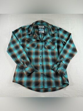 Limited Edition Dixxon x Switch Suspension Plaid Snap Flannel Shirt Women’s M